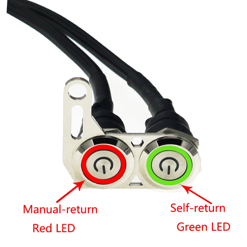 Переключатели на руле мотоцикла Сброс Ручная кнопка возврата Двигатель ВКЛ-ВЫКЛ DIY Модифицированный переключатель Двойное управление Светодиодный водонепроницаемый