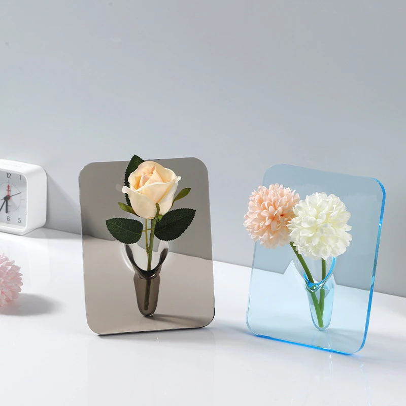 

Creativity Art Photo Frame Vase Acrylic Desktop Plant Holder Aquatic Flower Arranger Hydroponic Flower Arrangement Home Decor