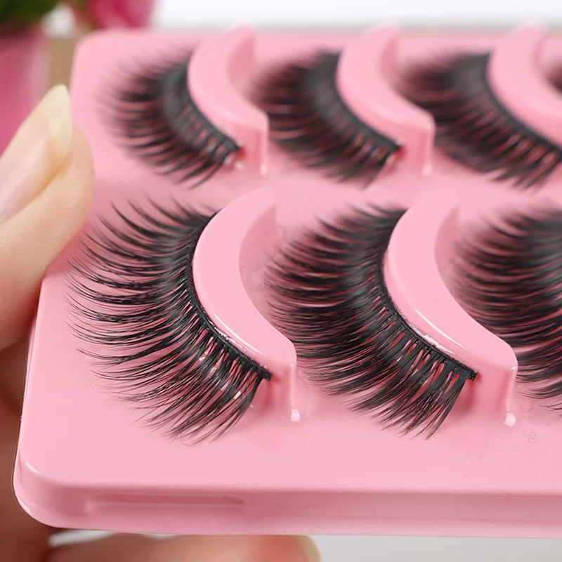 

3D Imitate Mink Fals Eyelashes 5 Pairs Reusable Handmade Natural Long Voluminous Thick Eyelashes Eyelash Extensions Makeup