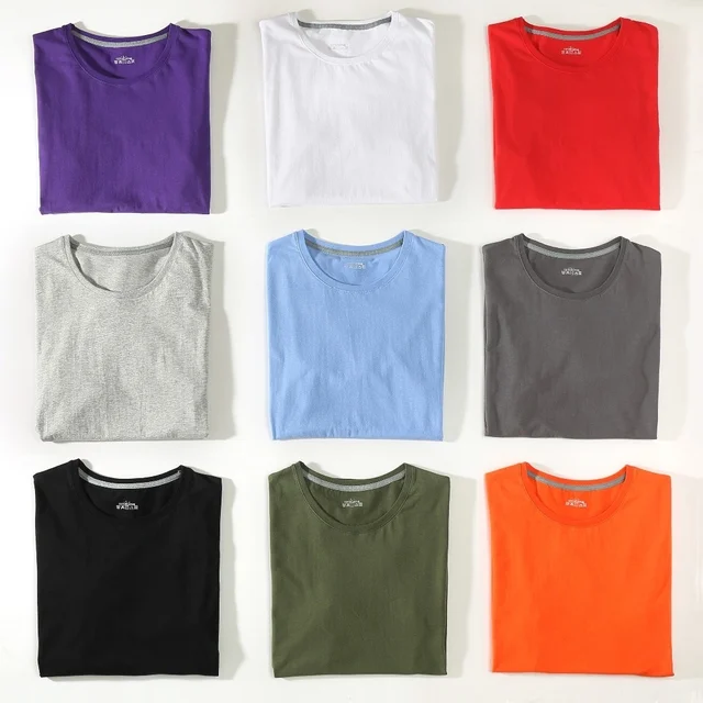 Wholesale Drop-Ship T Shirts Men Women 100% Cotton Short Sleeve Solid Male Female Tshirts Tees O-Neck Plus Size 4XL Tee shirt 2