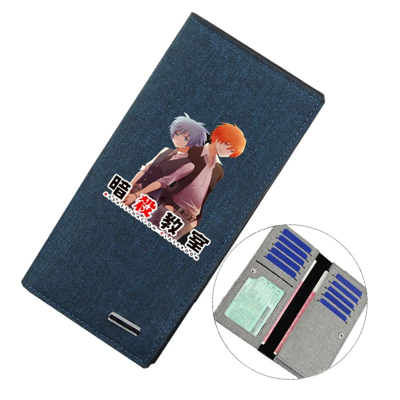 

anime Assassination Classroom Wallet Teenager Canvas ID Card Holder Wallet Boys Coin Purse Cartoon Casual Long Wallet