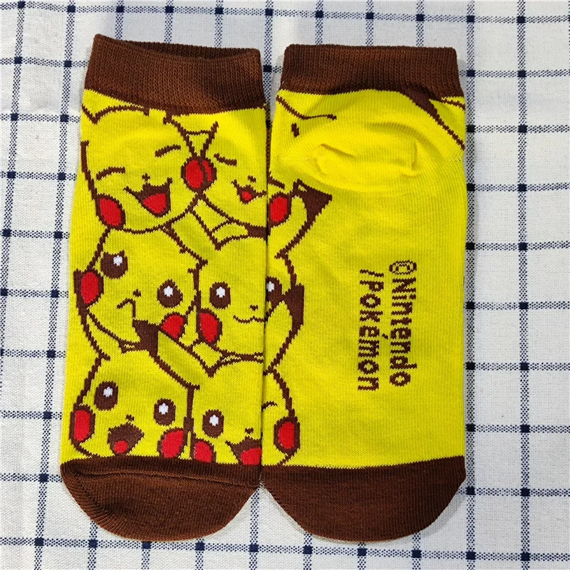 Милые носки из хлопка с изображением покемона Пикачу мимикию женские Gengar Jolteon Eevee