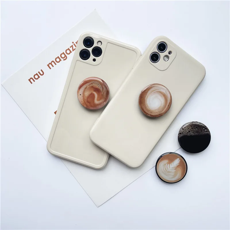 creative coffee holder for phone universal mobile stand for iphone 12 pro collapsible telephone car bracket accessories free global shipping