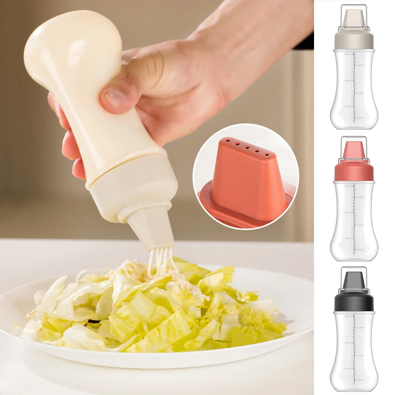 

350ml Squeeze Condiment Bottles With Nozzles Plastic Ketchup Mustard Hot Sauces Olive Oil Bottles New Kitchen Accessories