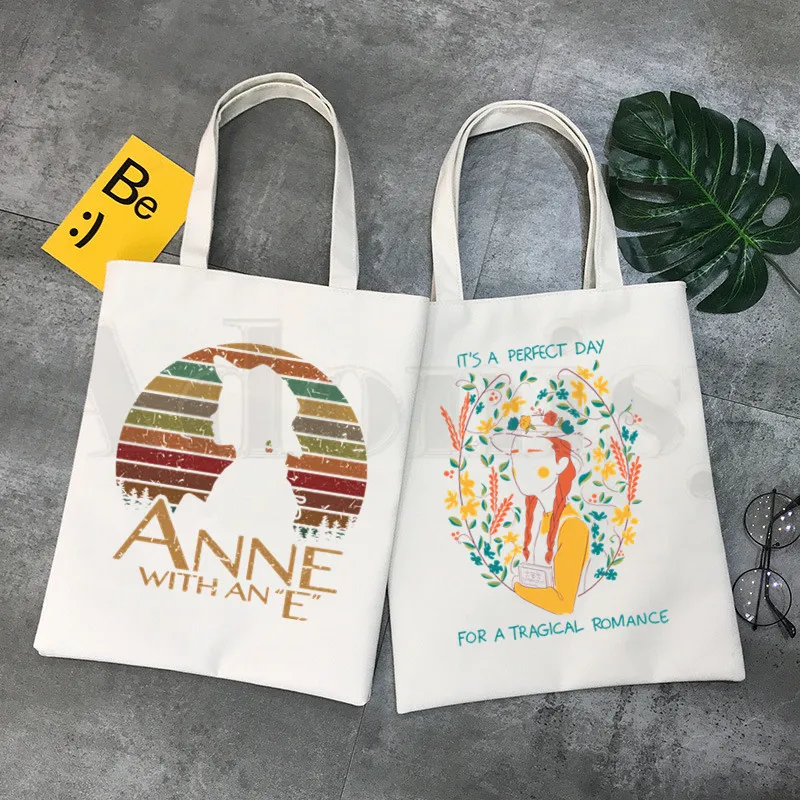 

Anne Shirley Green Gables Handbags Shoulder Bags Casual Shopping Girls Handbag Women Elegant Canvas Bag