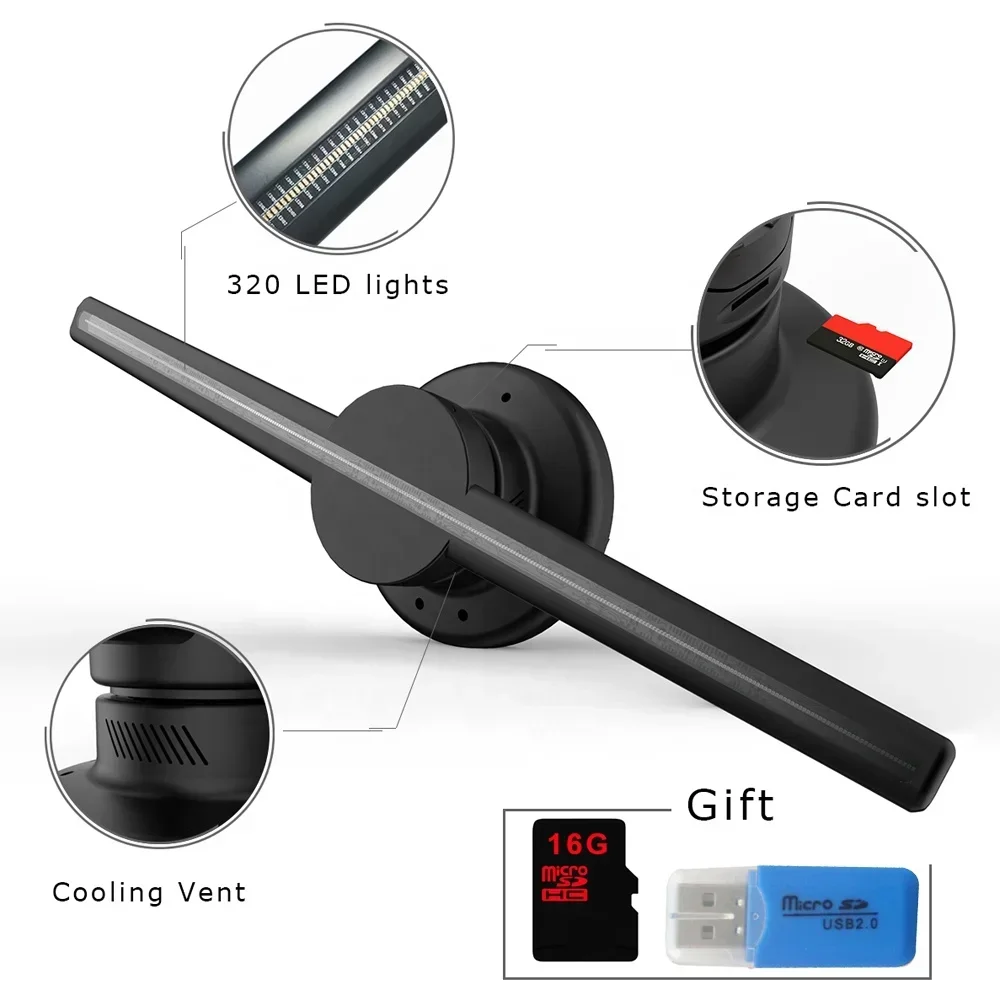 이wan piramida holograficzna 42 cm Wi-Fi holograficzny wyświetlacz LED 3D hologramowy wentylator Alr ekran projektora