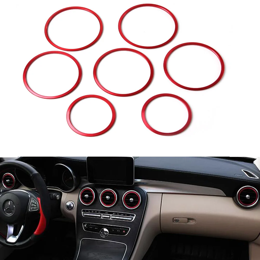 

7pcs Car Air Conditioner Outlet Decorative Strips Interior Modification Decorative Stickers for Mercedes Benz Class C GLC W205