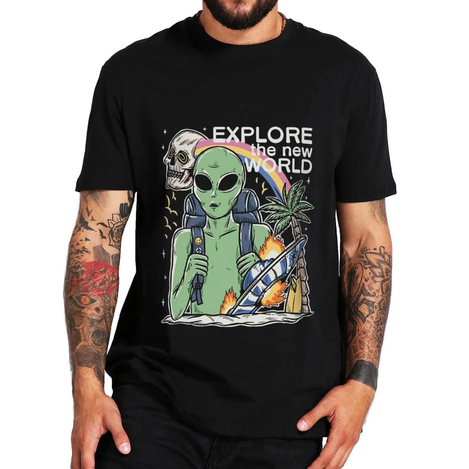 

Cool Skeleton T Shirt Japanese Harajuku Skull Slogan Graphic Short Sleeve Casual 100% Cotton Soft Unisex T-shirts