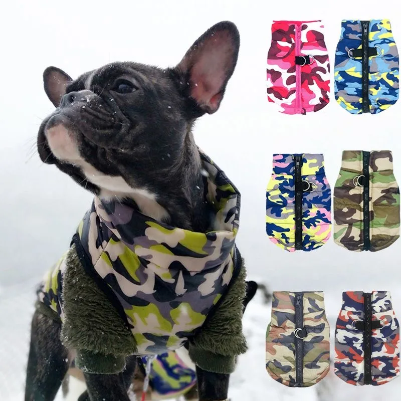 

Dog Waterproof Coat Winter Puppy Clothes Camo Pattern Small Dog Jacket Chihuahua Yorkie Pet Vest French Bulldog Pet Outfit