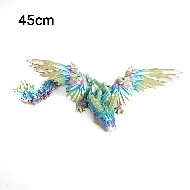 45 см 3D печатный летающий дракон кристалл динозавра настольное украшение с