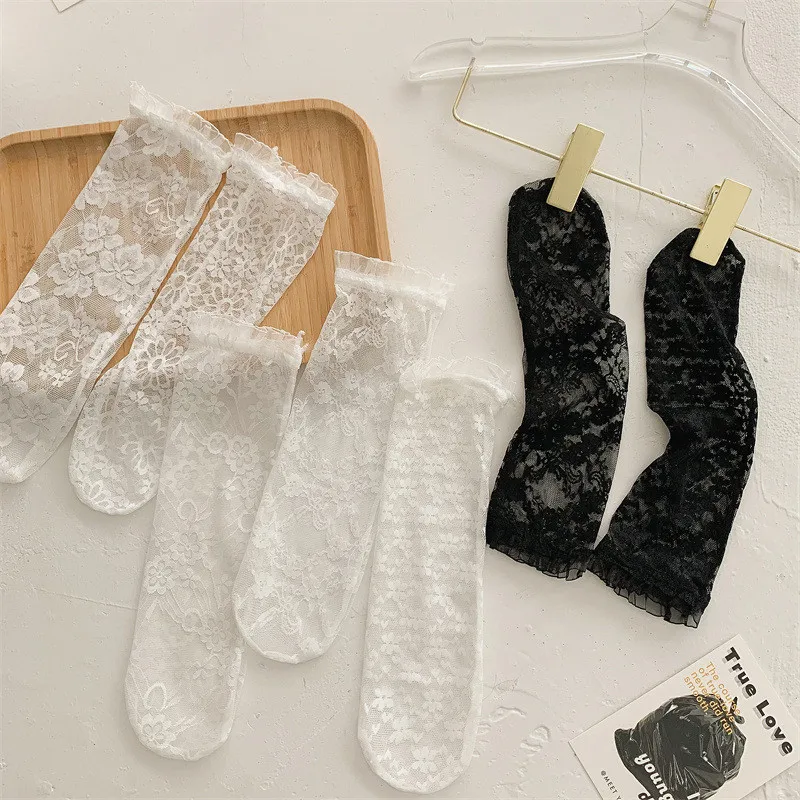 

Summer Lace Baby Girl Socks Royal Style Princess Toddler Socks White Black Color Kid Hollow Out Sock Baby Girl Accessories