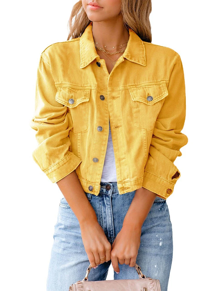 

New Women's Denim Jacket Long Sleeve Loose Street Jacket Spring Women Jacket Korean Coat Autumn Womens Short Jeans Coat