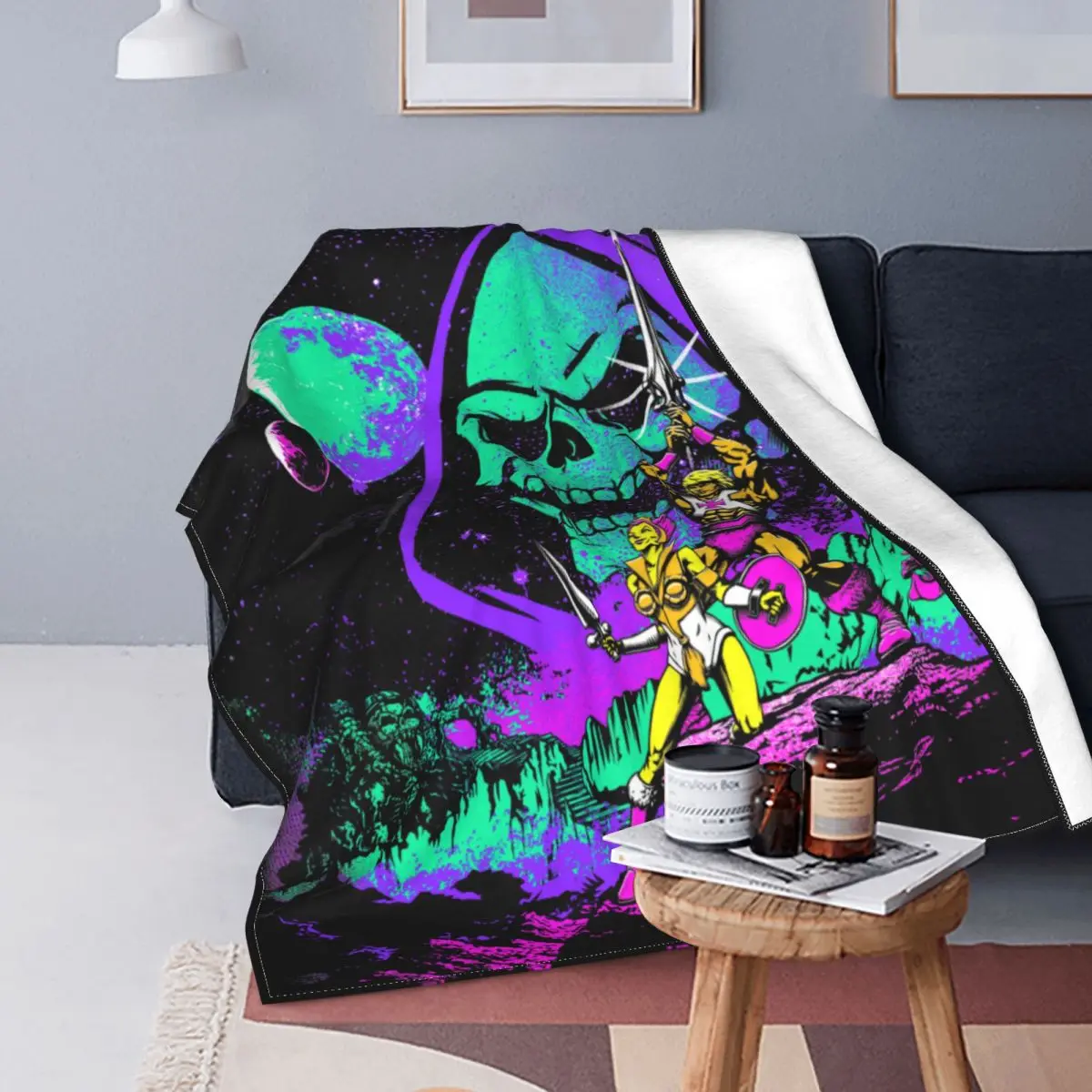 

He-Man Masters Of The Universe Blanket Soft Fleece Warm Flannel Skeletor 80s She-Ra Beast Throw Blankets for Sofa Travel Bed