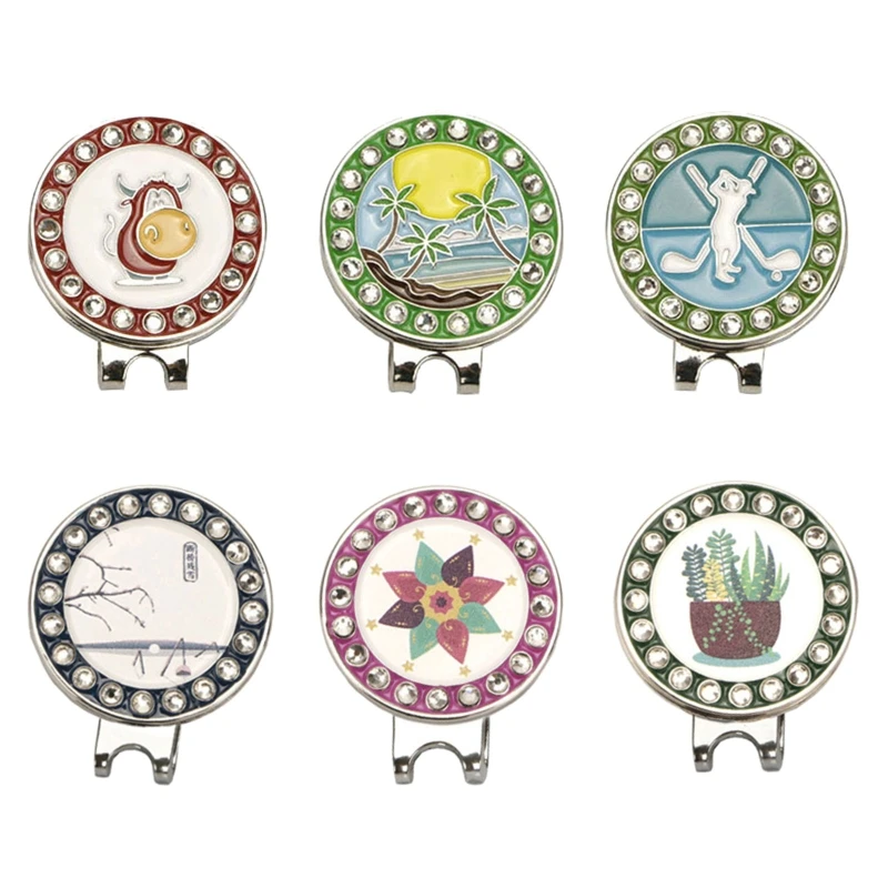 

Sparkling Golf Ball Markers with Hat Clips Easy Attach to Golf Cap Elegant Gifts