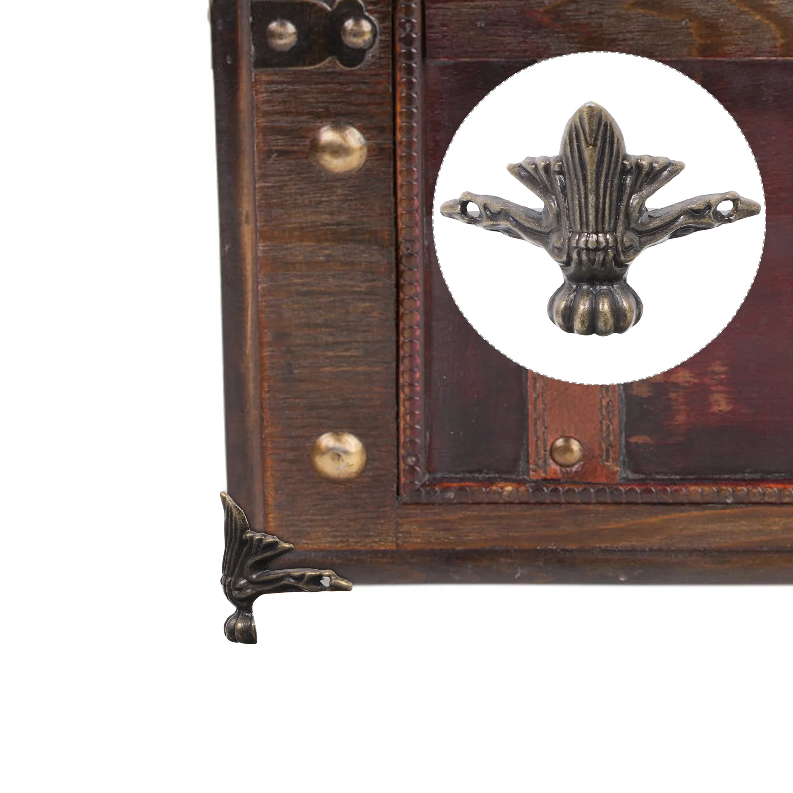 

20 Pcs Feet Brass Furniture Legs Wooden Case Bases Decorative Box Zinc Alloy Bun Dust Corners Stairs