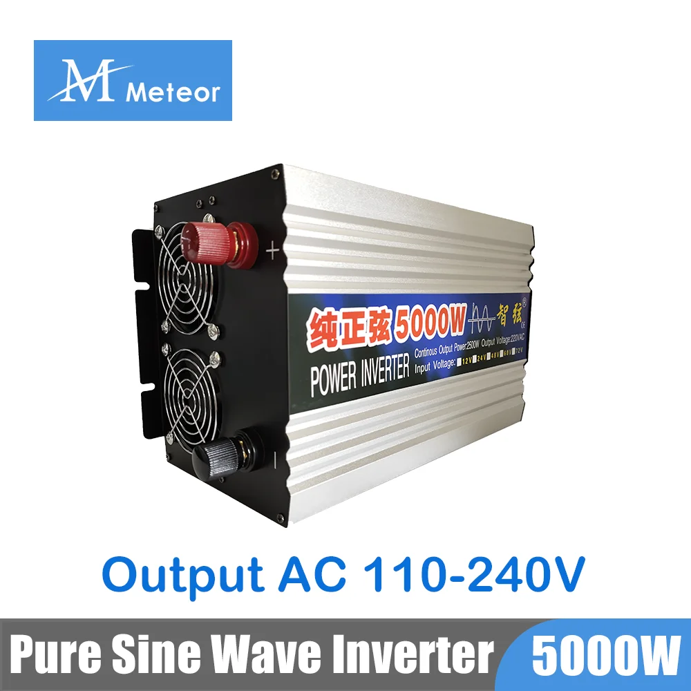 

5000W Pure Sine Wave Inverter Power Converter For Home 50Hz 60Hz Input DC 12V 24V 48V 60V To Output AC 110V-240V Transformer