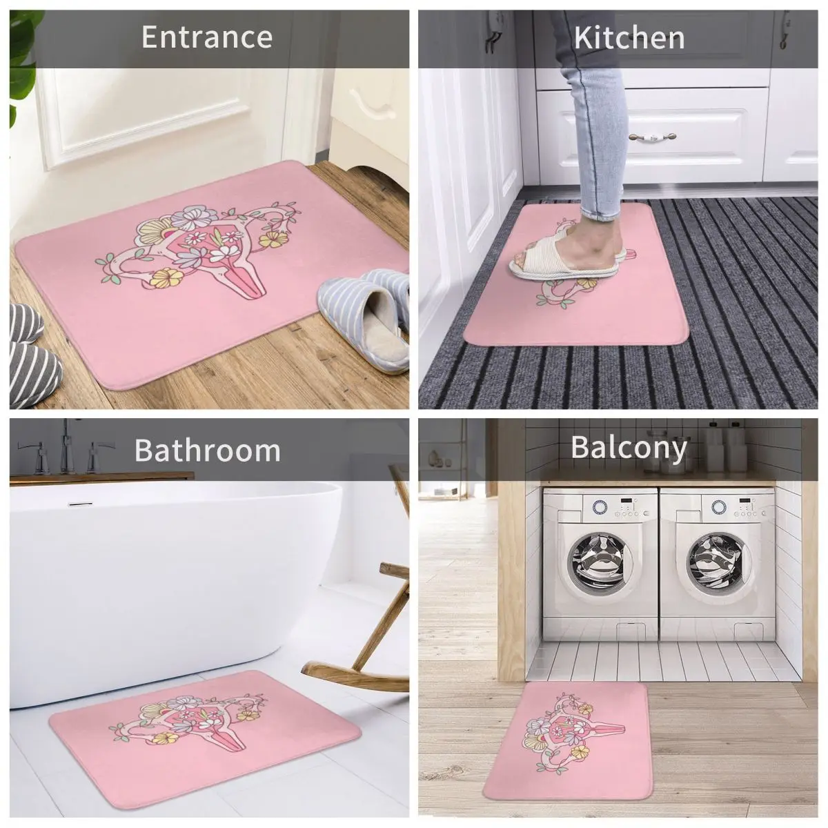 Цветочный ковролин для двери из полиэстера