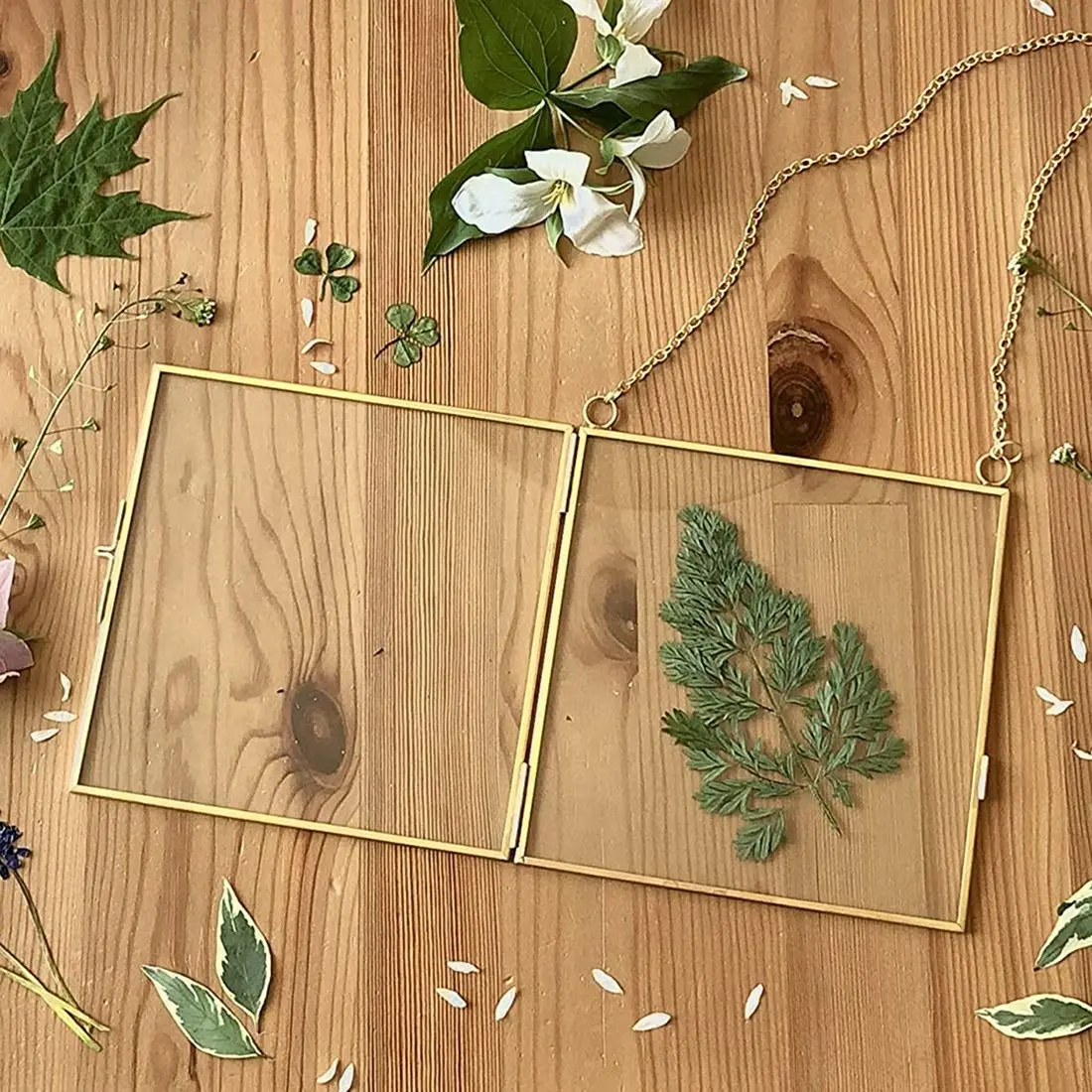 2 шт. стеклянная рамка для прессованных цветов листьев и произведений