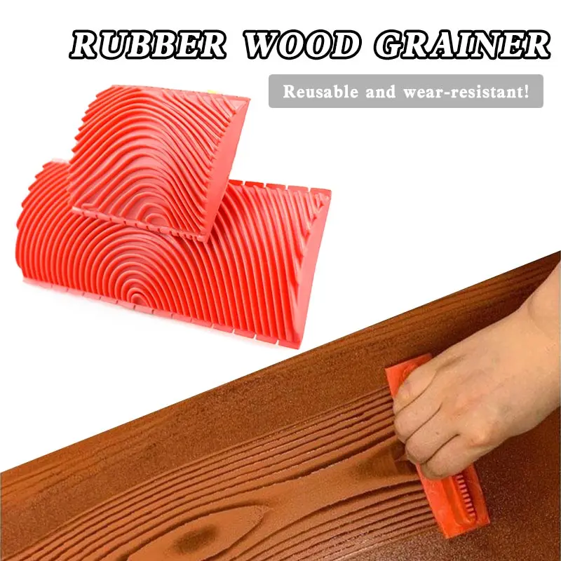

2pcs Simulation Rubber Roller Brush Wavy Wood Grain Wall Painting Home Decoration Art Embossing DIY Brushing Painting Tools