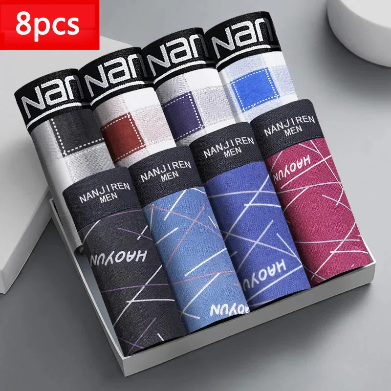 Men's Ice Silk Underwear Boxers In Summer Breathable Ultra-thin Waist Young Students Plus Size Boxer Shorts