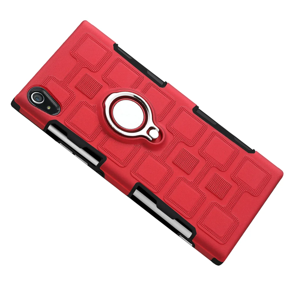 

Hard Case with Finger Ring Holder Magnetic Car Mounting Case Shockproof Cover for XA1 Ultra(Red)