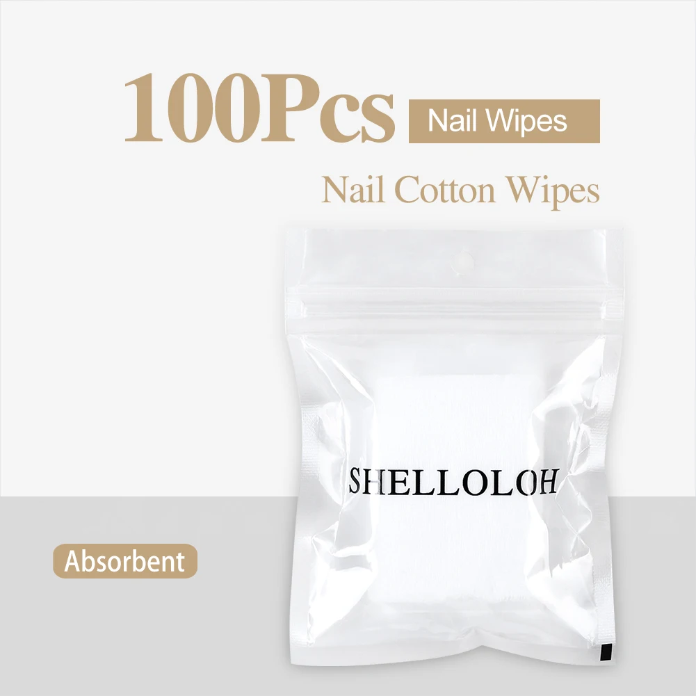 

100 шт., безворсовые салфетки для снятия лака для ногтей