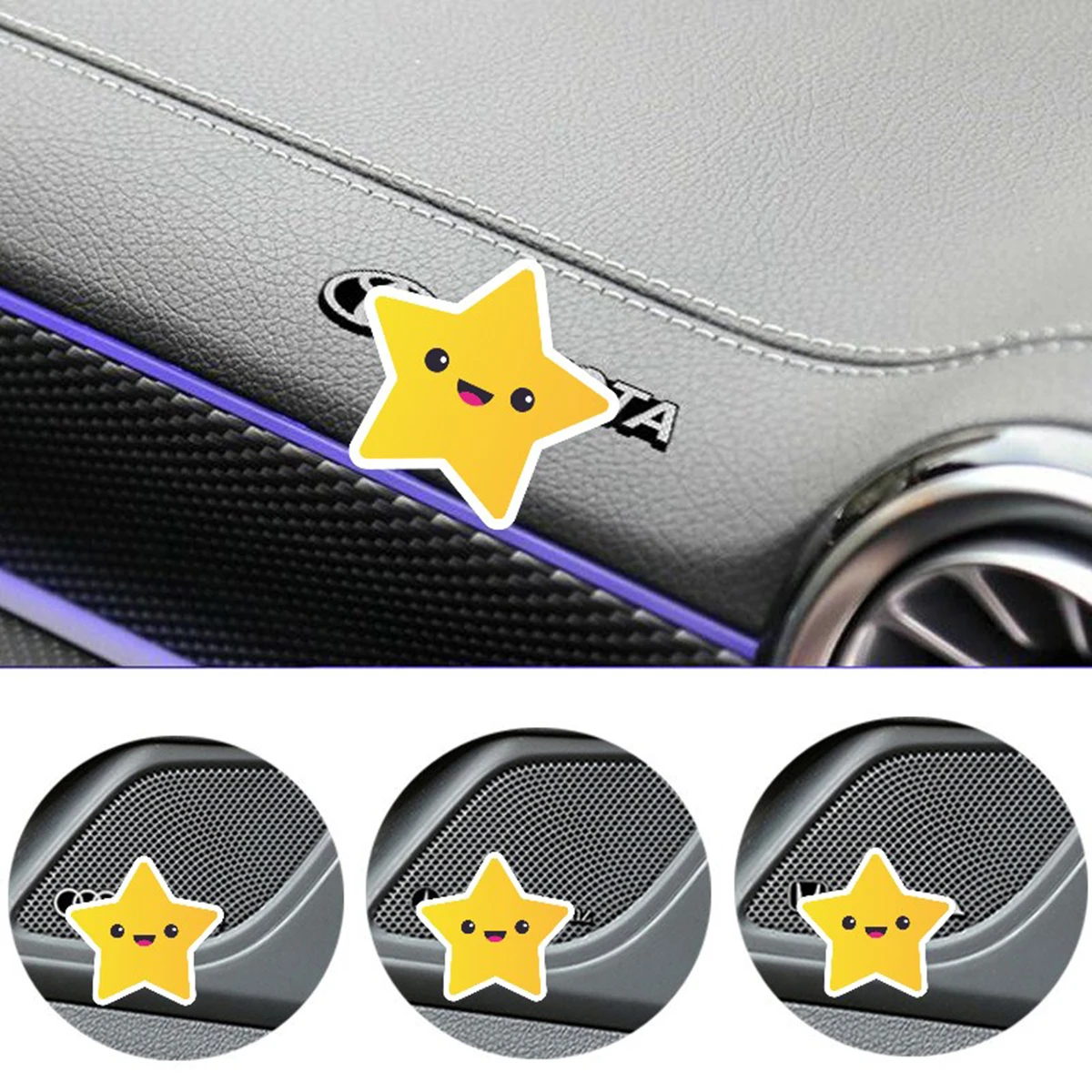 

4Pcs Car Logo Emblem Audio Speaker Aluminum Decorative Stickers For Benz BMW VW Volkswagen Toyota Honda Tesla Auto Interior Trim