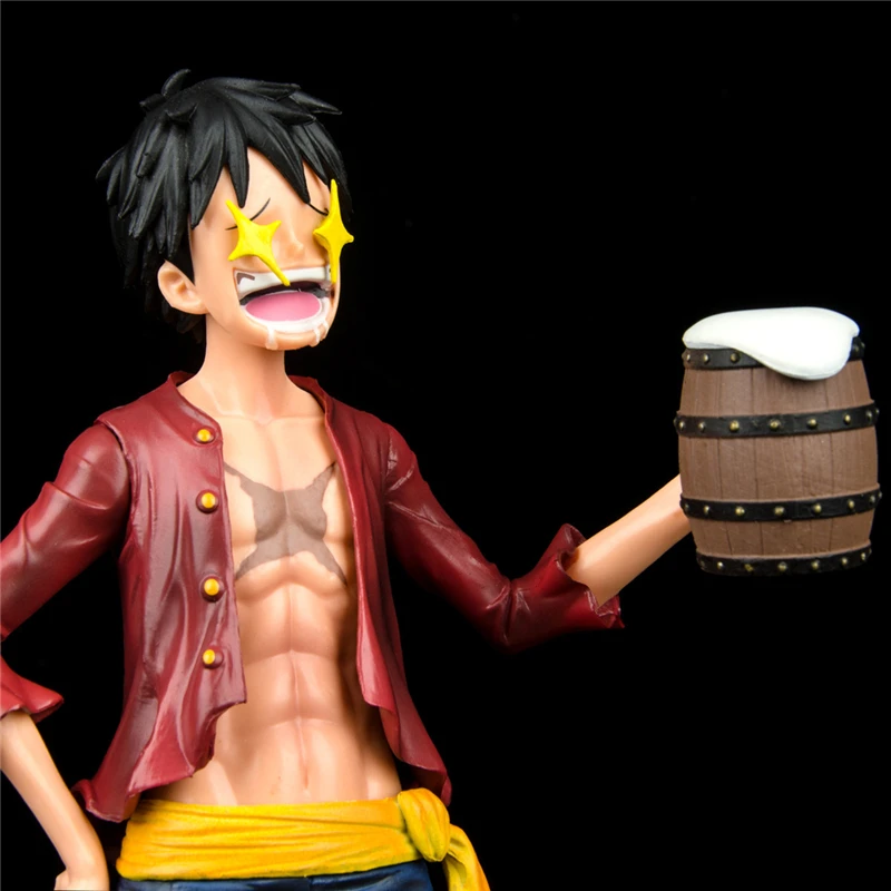 

New World Luffy Classic Eat Meat Star Eyes Battle PVC Action Figure Straw Hat Zoro Luffy Collect Gift Toy Anime Model 21cm