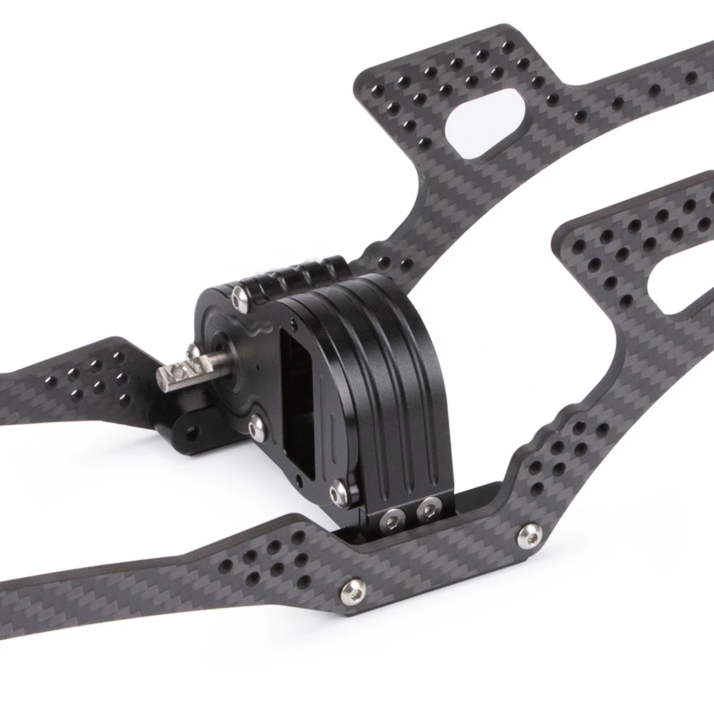 Шасси LCG, низкоугольная, из углеродного волокна, в комплекте направляющие и коробка передач для 1/10 90046 радиоуправляемого краутера SCX10 II, 90047, RGT86100