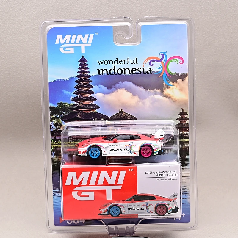 

MINIGT 1/64 Nissan GTR35 Indonesian version #384 Alloy car model toy ornament