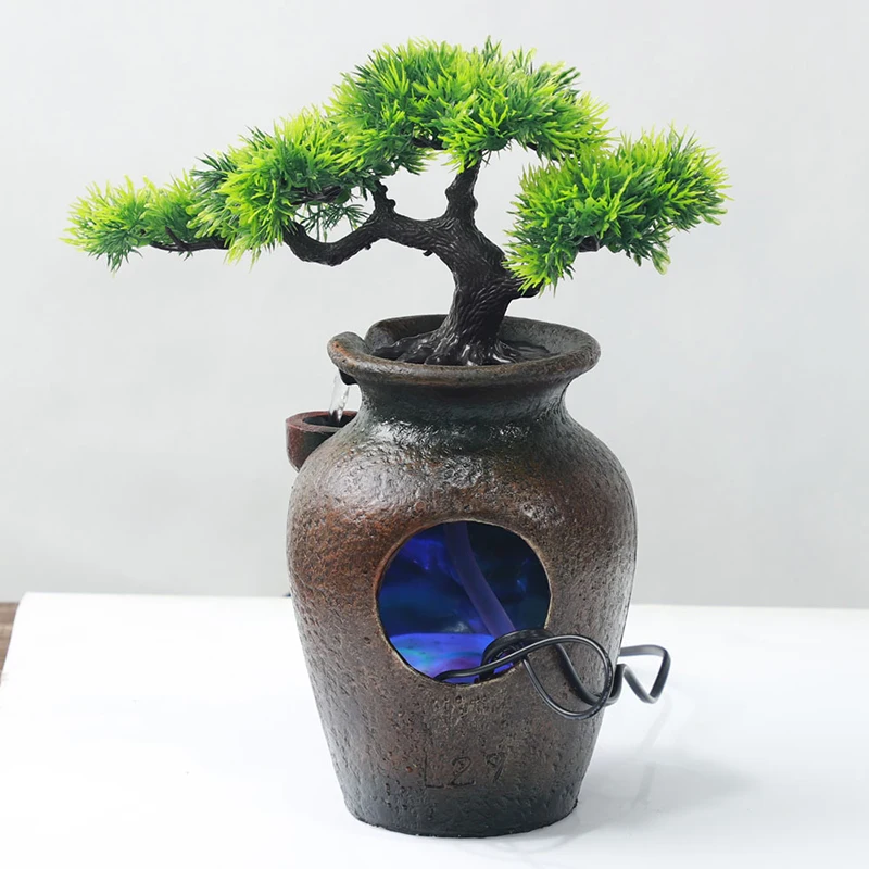 

Креативная каучуковая ваза в форме фэн-шуй, Декор, комнатный настольный фонтан для воды «Водопад», Ландшафтные украшения для гостиной