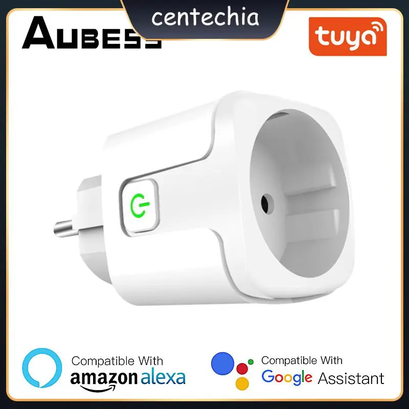 

Tuya Smart Voice Control Power Plug Timer Power Adapter Power Monitor Smart Plug Smart Home Yandex Remote Control Outlet Eu 20a