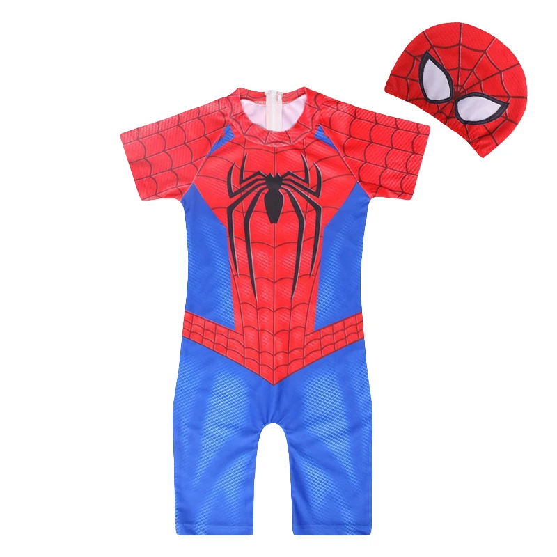 Цельный купальник для мальчиков-героев пляжный костюм Человека-паука косплея