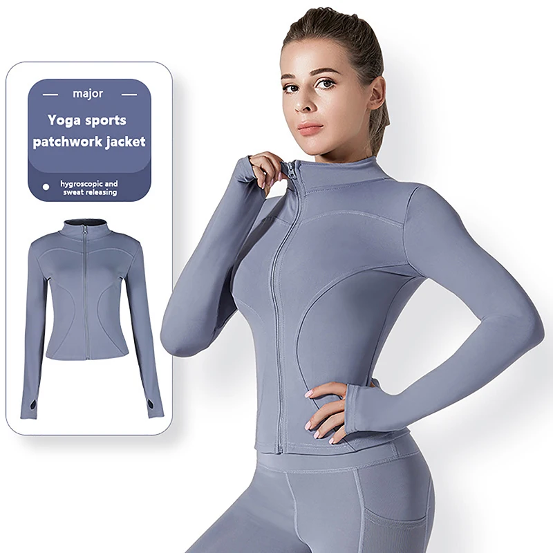

Long Sleeve Yoga Shirt Women Zip Fitness Yoga Shirt Gym Top Activewear Running Coats Yoga Shirt Femal Tops