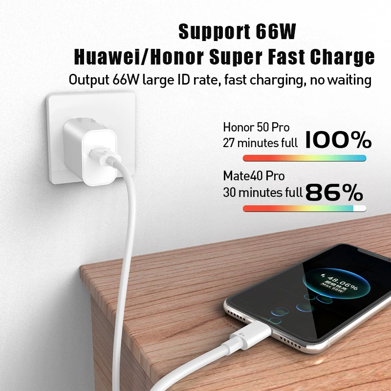 Супер-быстрый кабель 6A 66W USB Type C для Huawei Mate 40 50 Xiaomi 11 10 Pro OPPO R17 быстрой зарядки и USB-C