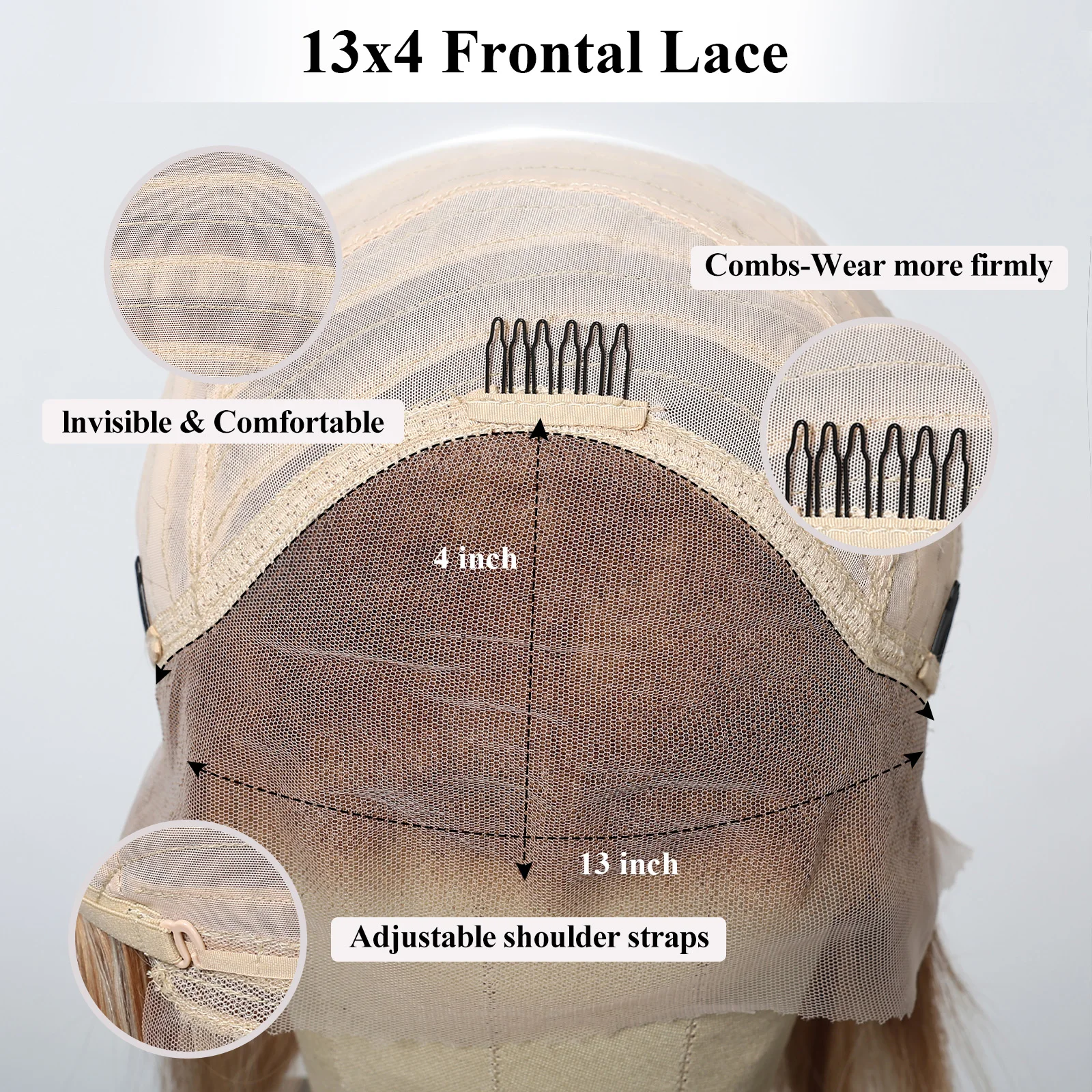 Парики из человеческих волос на сетке спереди 13*4 светлые короткие прямые