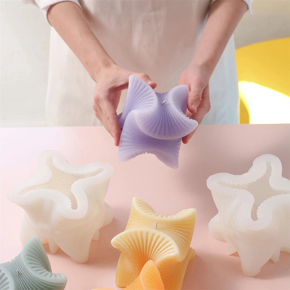 

Nicole 3D Wave Spiral Candle Mold Stripe Silicone Mold for Candle Making Aromatherapy Craft Plaster Candle Moulds DIY