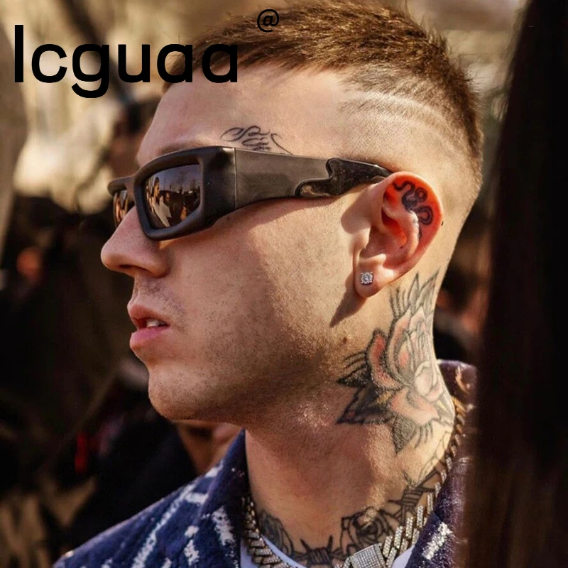 Новинка спортивные солнцезащитные очки Y2K винтажные квадратные затемненные в