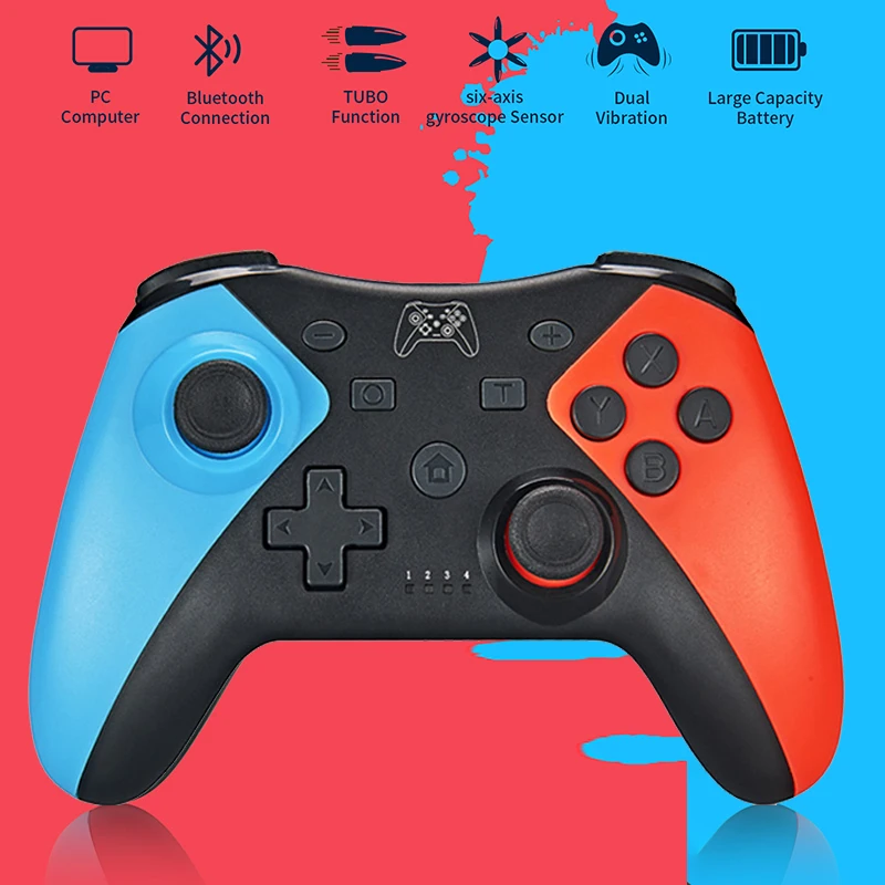 

6-Axis Turbo Vibration Wireless Bluetooth Gamepad Compatible Nintendo Switch Pro Game Controller Switch Console Joystick Gamepad