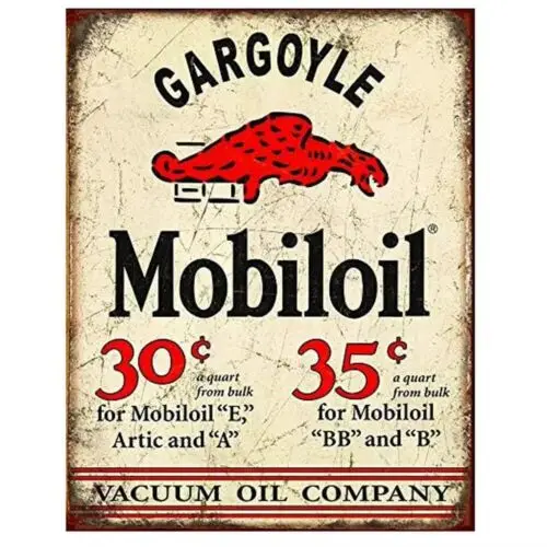 1p Gargoyle Mobiloil Винтажная жестяная вывеска в стиле ретро настенное искусство