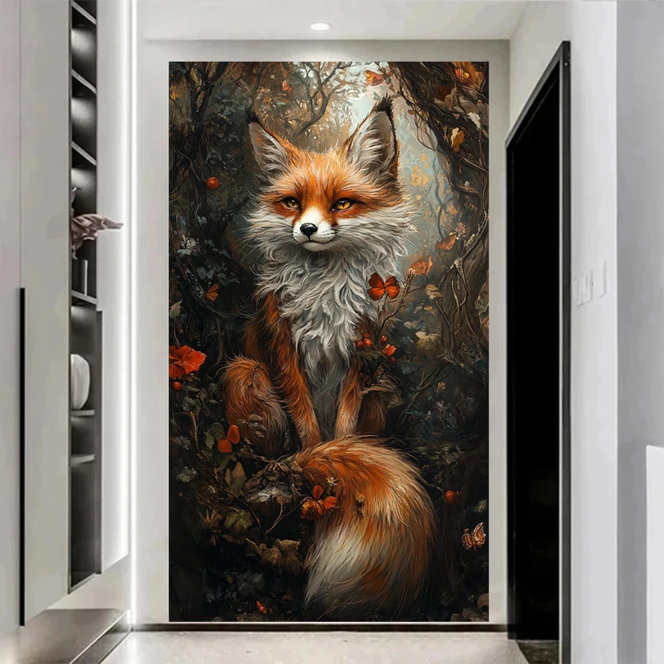 Алмазная картина 5DDIY, новая серия, дом на дереве джунглей, животное, лиса, все стразы, Алмазная мозаика, вышивка, украшение изображения