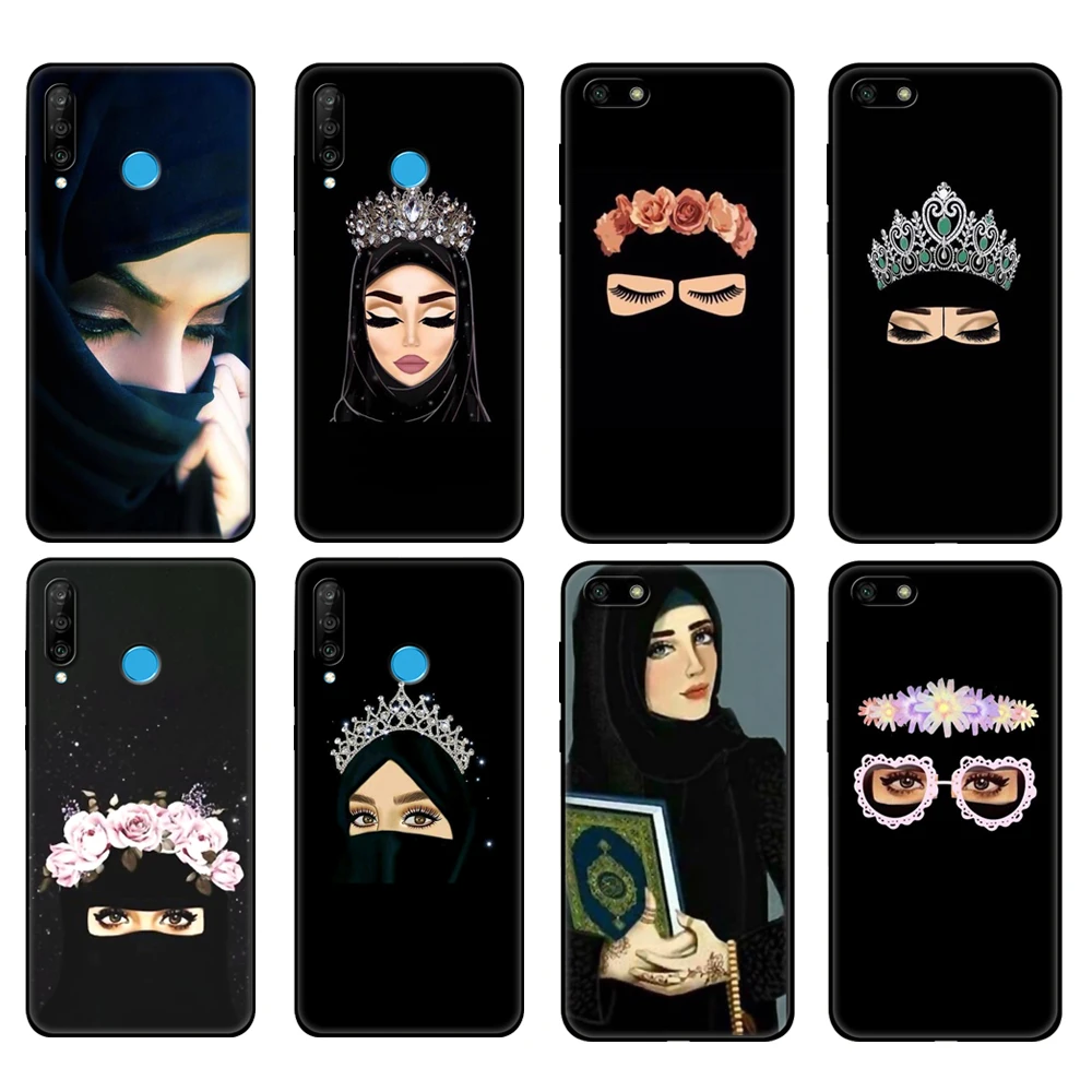 

Black tpu Case For Huawei Honor 20 Lite 10 10i 20S 30S 30 Case Honor 7A 5.45 7s 7C 5.7 Case Cover Hijab Face Muslim Islamic