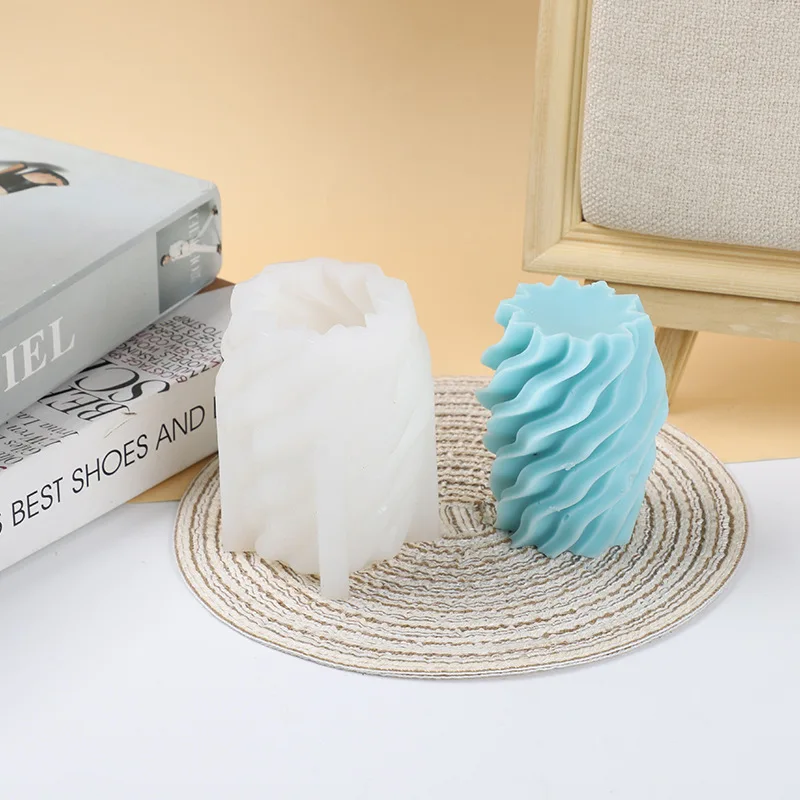 

Twill Cylinder Silicone Candle Mold for DIY Aromatherapy Candle Plaster Ornaments Soap Epoxy Resin Mould Handicrafts Making Tool