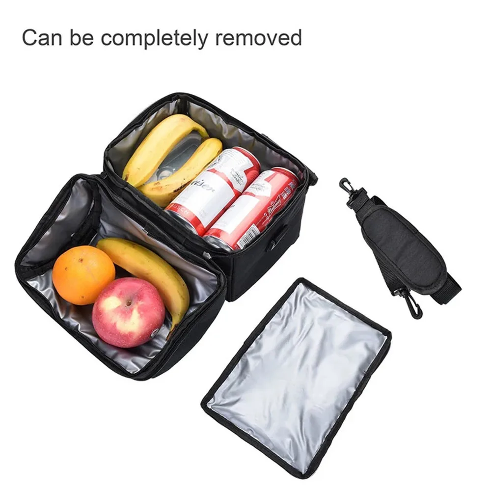 

Large Insulated Lunch Box Leak-proof Cooler Bag In Dual Compartment Lunch Tote For Camping Men Women Cans Wine Bag Cooler Box