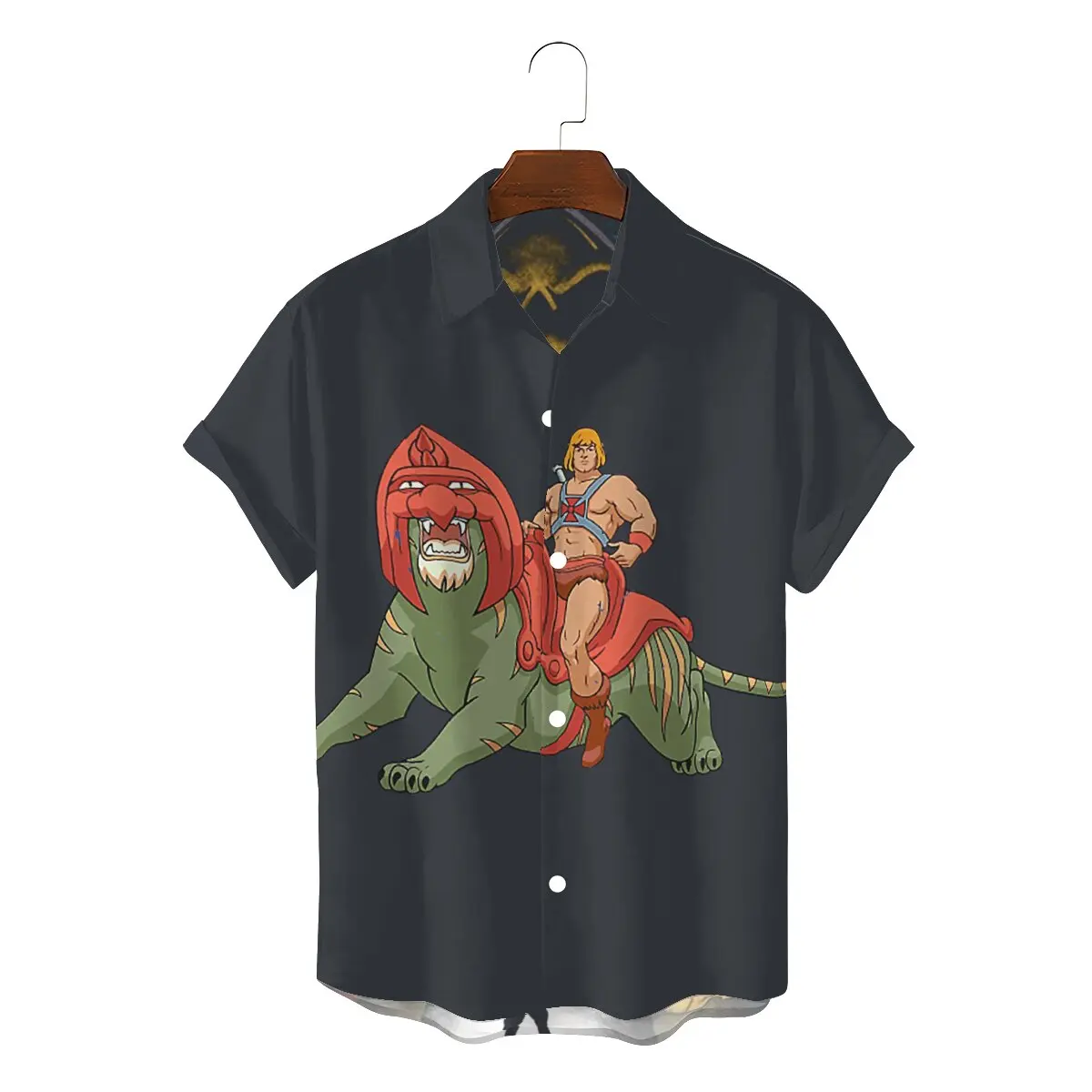 

He-Man and the Masters of the Universe Adam Cartoon Men's Shirts With Battle Cat Distinctive 3D Shirt Harajuku Streetwear