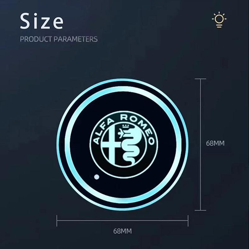 2 шт. светящаяся автомобильная подставка для чашки с водой противоскользящий