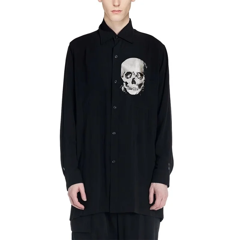 

Y3 Printing Unisex Jacket Silk Trench Coat Yohji Yamamoto Man Long Male Thin Style Women'S Clothing