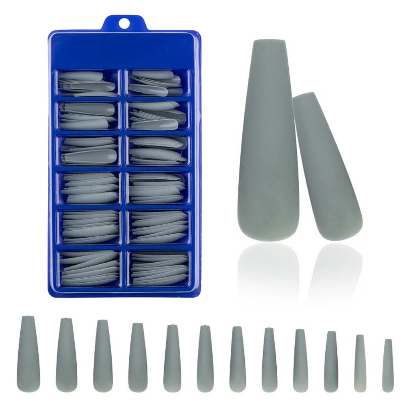 

120 шт. матовые Длинные акриловые накладные ногти XXL, матовые плоские прямые неизогнутые накладные ногти, искусственные ногти, инструменты