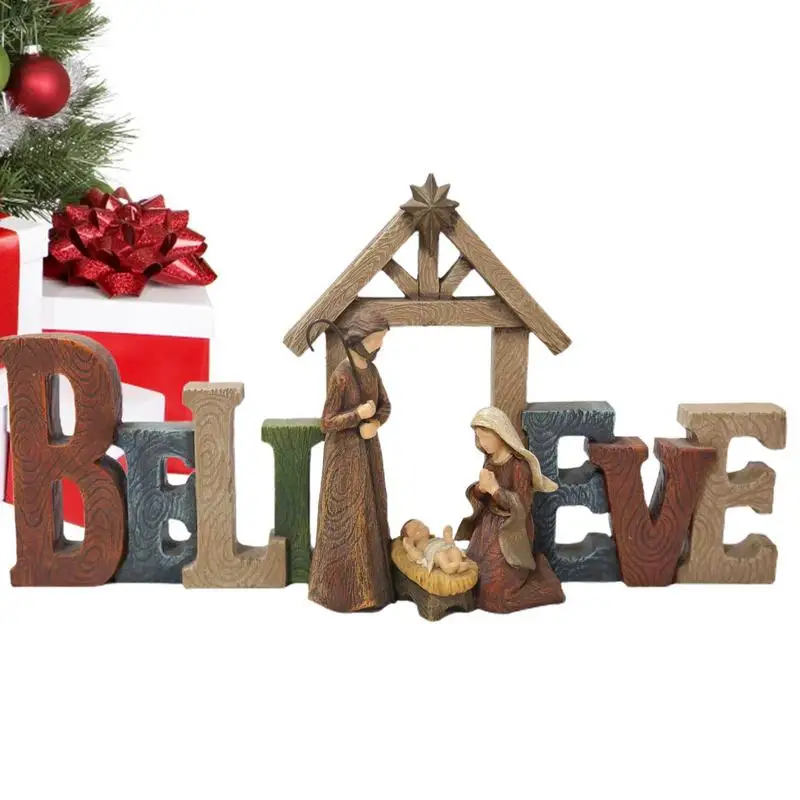

Nativity Scenes For Christmas Indoor Colorful Nativity Scene Nativity Scene Decor With Christmas Messages Religious Gift For