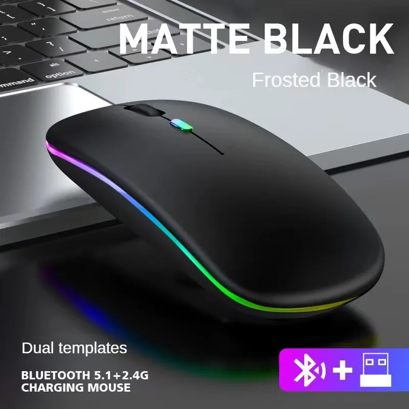 

Wireless Mouse Rechargeable Bluetooth Mice Wireless Computer Mause LED Backlit Ergonomic Gaming Mouse for Laptop PC